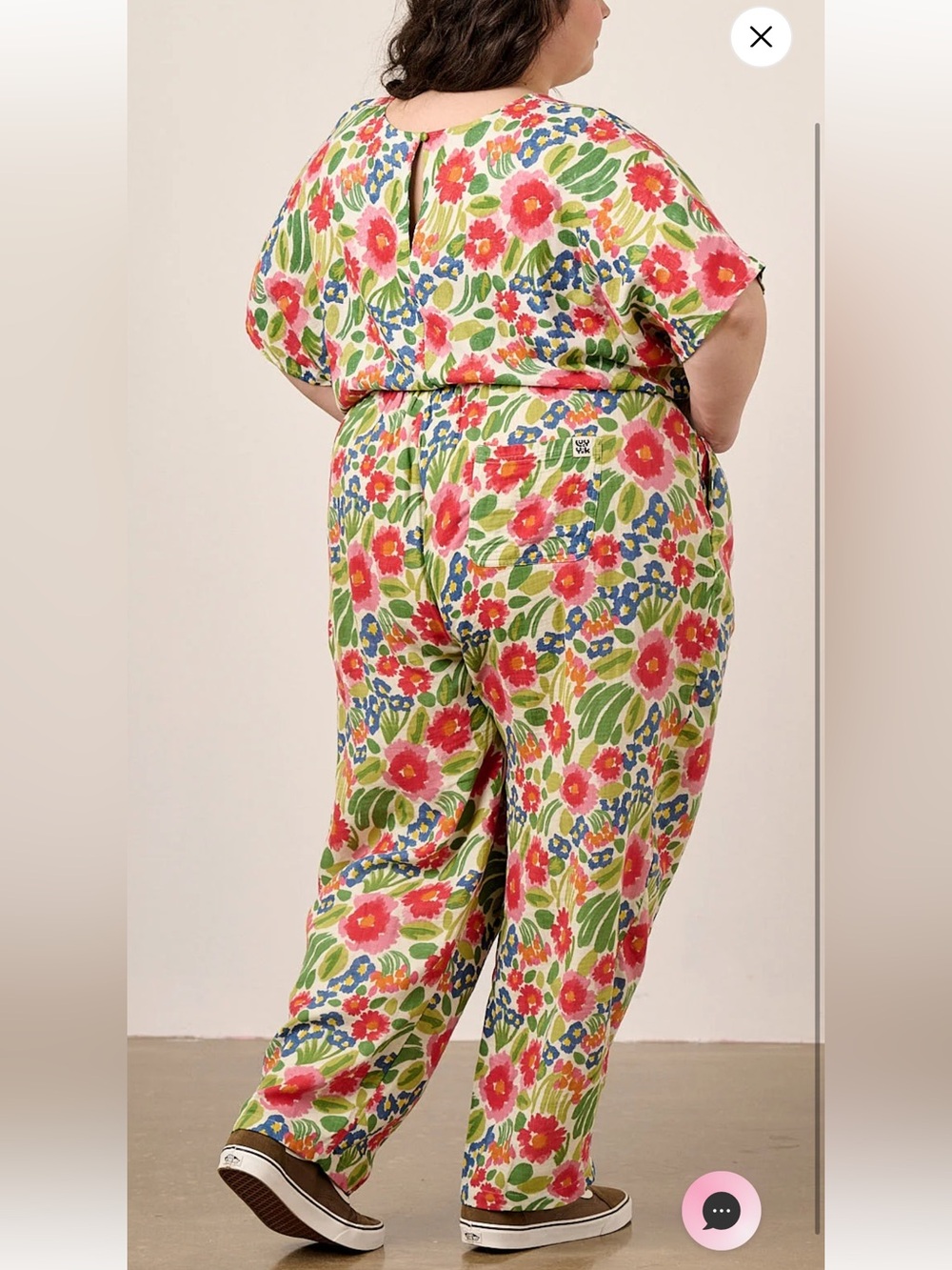Lucy and Yak - Freddie - Barrel Leg Cotton Trousers in Ivory Marie - Picture 6 of 9